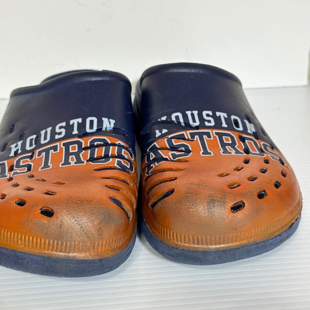 FOCO Houston Astros MLB Clogs Size XL 13-14 Navy Blue Orange Team Spirit Shoes